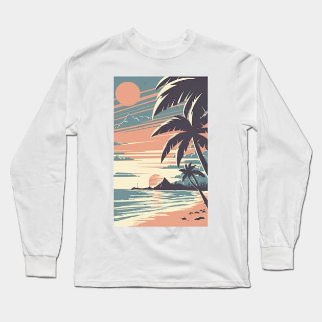 Sunset at the beach Long Sleeve T-Shirt by Gate4Media